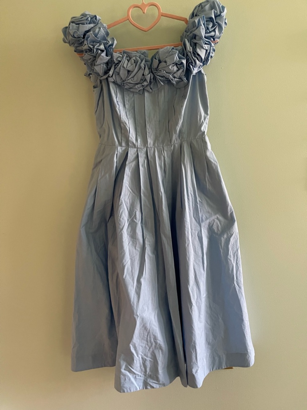 Maeve by Anthropologie Light Blue Corina Off Shoulder Long Dress Sz M
